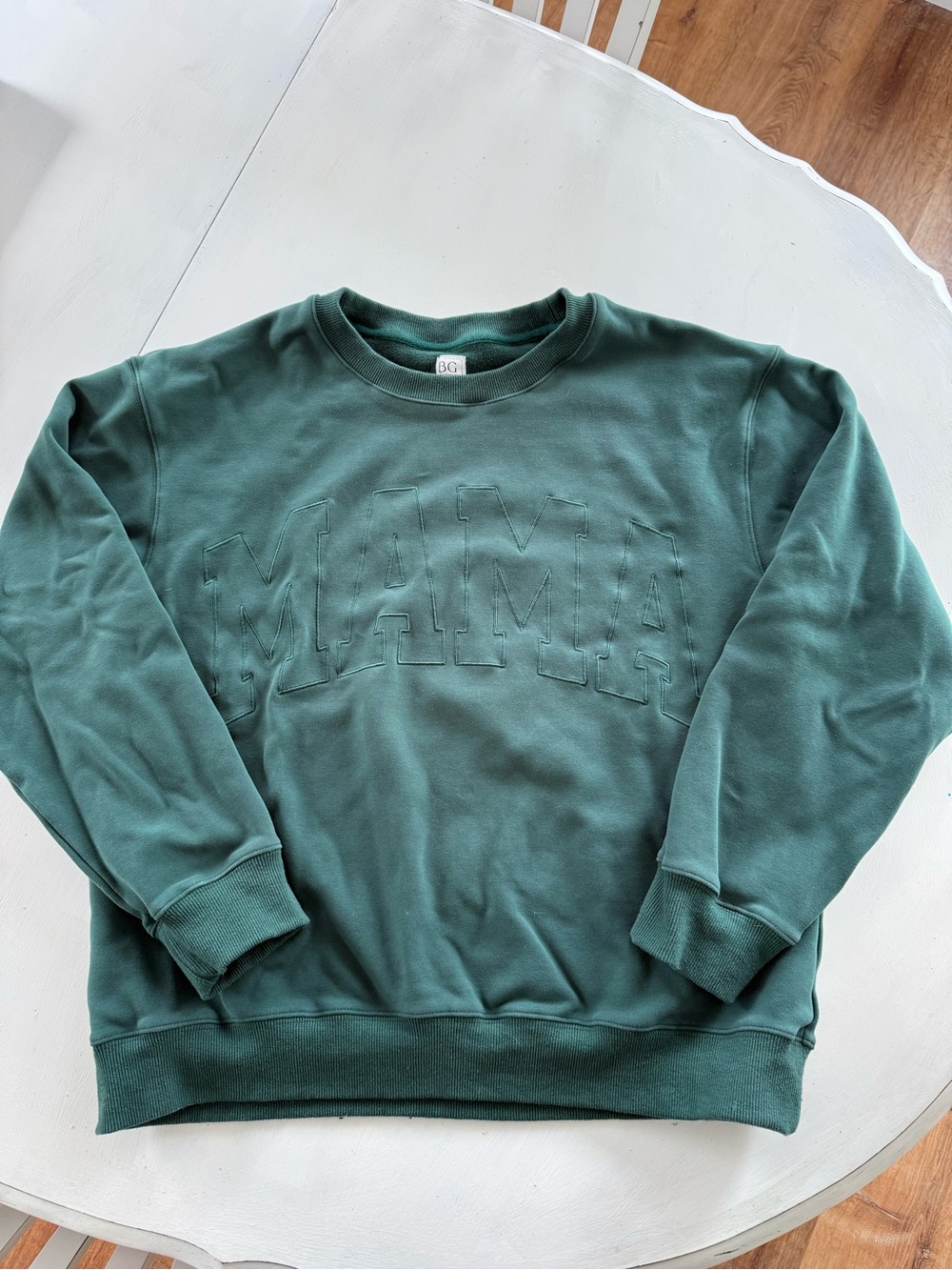 Women's Forest Green Crewneck Sweatshirt with MMA Appliqué